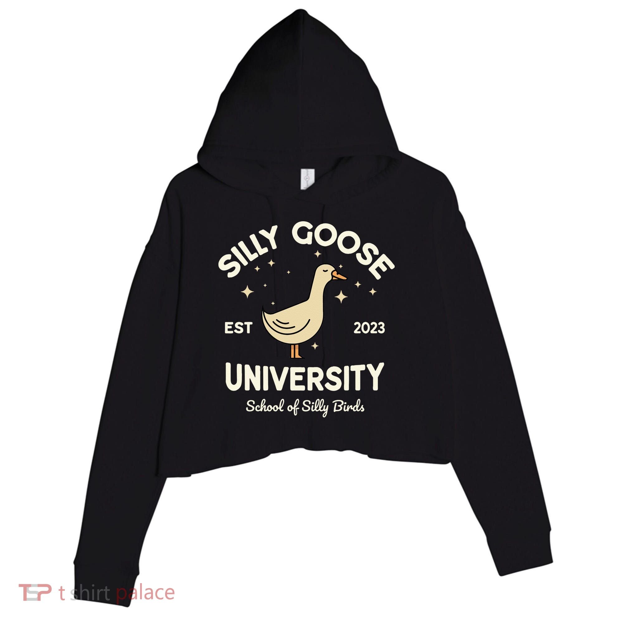 Silly Goose University School Of Silly Birds Sweatshirt Crop Fleece Hoodie