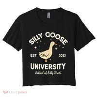 Silly Goose University School Of Silly Birds Sweatshirt Women's Crop Top Tee thumb 0