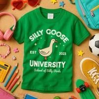Silly Goose University School Of Silly Birds Sweatshirt Kids T-Shirt thumb 3