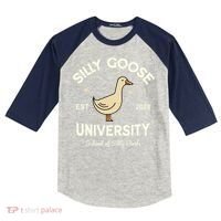 Silly Goose University School Of Silly Birds Sweatshirt Kids Colorblock Raglan Jersey thumb 0