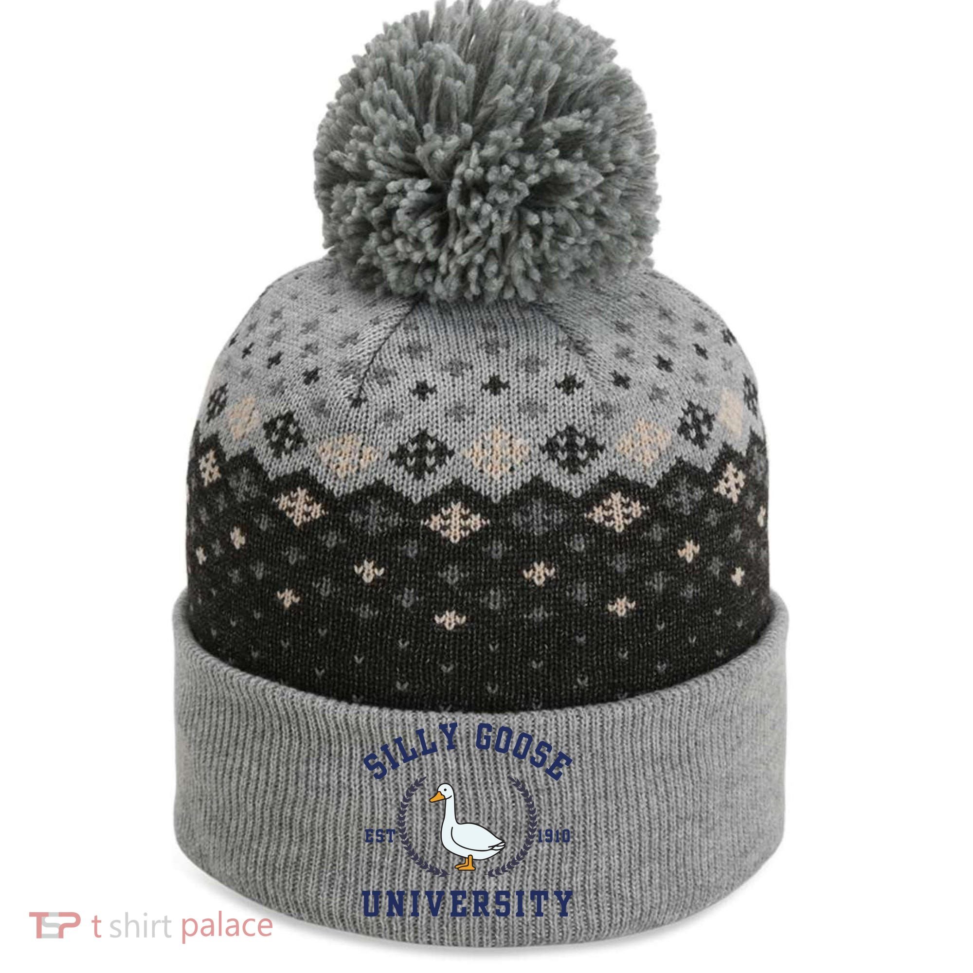 Silly Goose University The Baniff Cuffed Pom Beanie