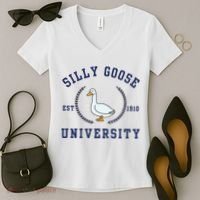 Silly Goose University Women's V-Neck T-Shirt thumb 2