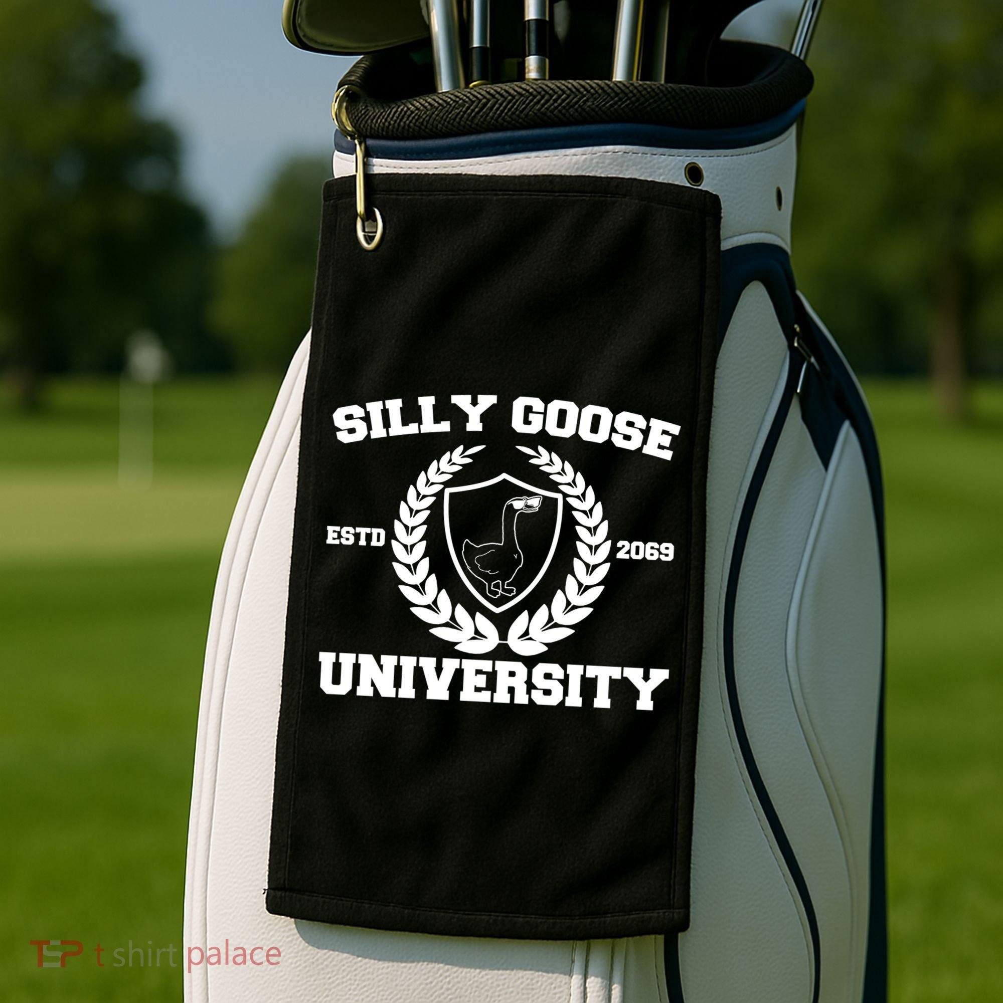 Silly Goose University Silly Goose Meme Funny Golf Towel