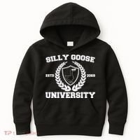 Silly Goose University Silly Goose Meme Funny Kids Hoodie thumb 0