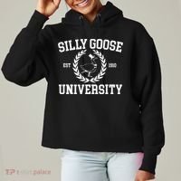 Silly Goose University Silly Goose Meme Ladies Heavyweight Boxy Pullover Hoodie thumb 0