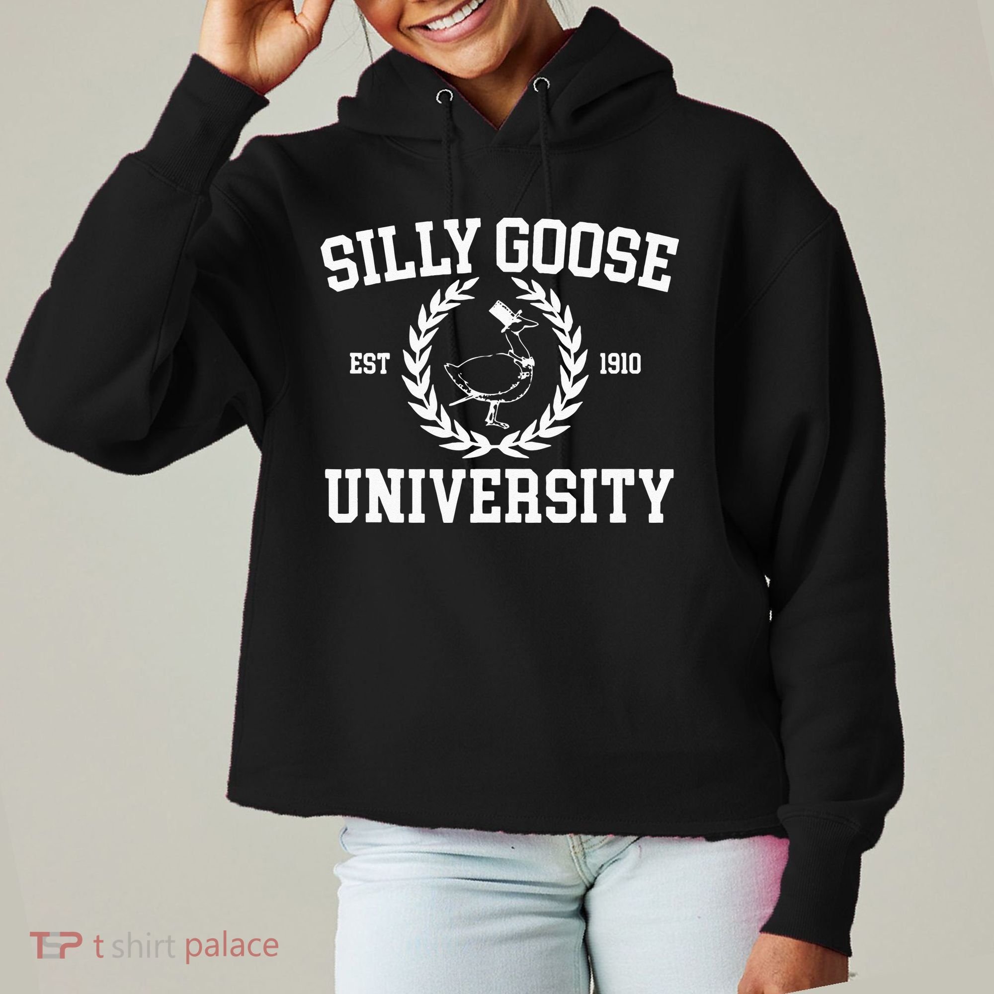 Silly Goose University Silly Goose Meme Ladies Heavyweight Boxy Pullover Hoodie