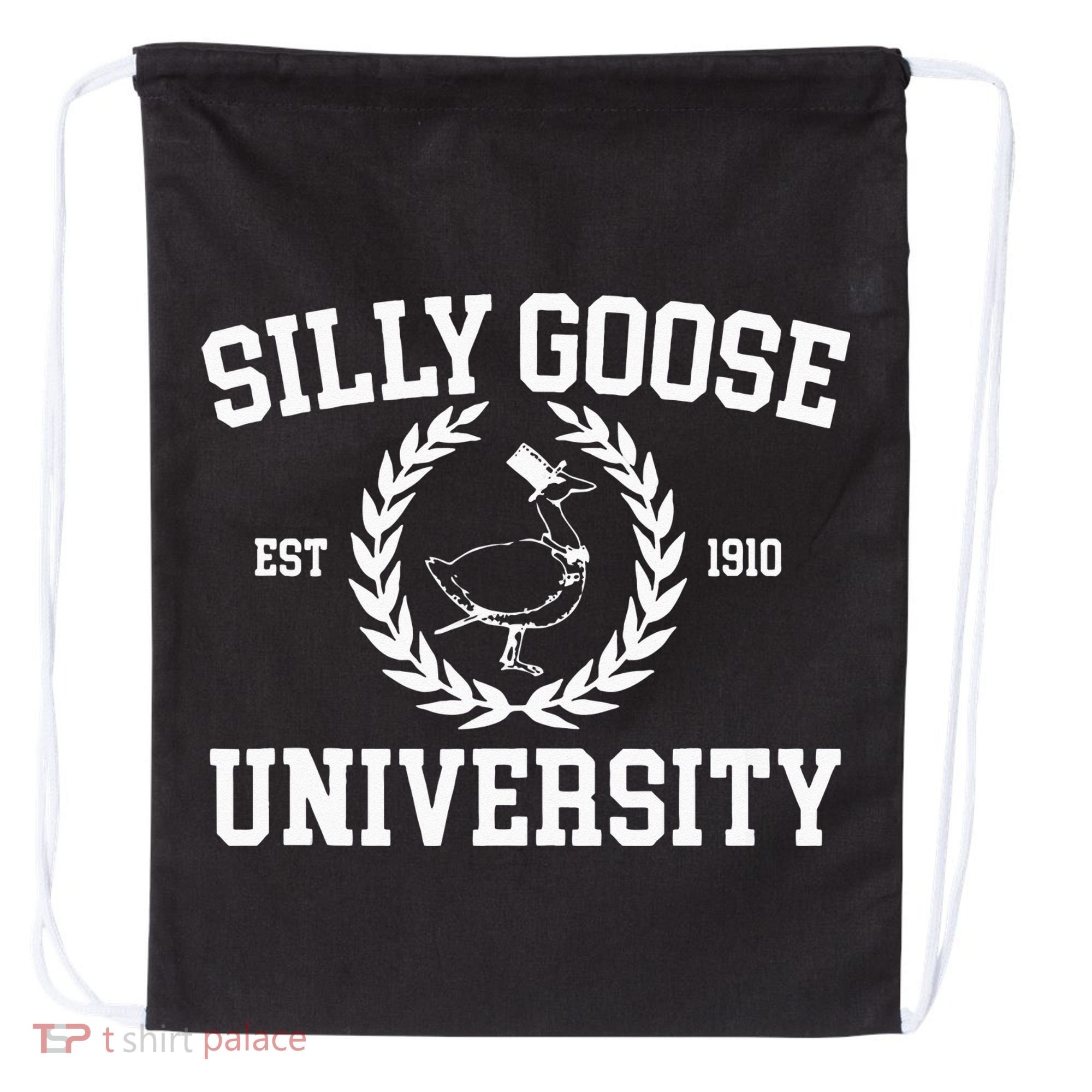 Silly Goose University Silly Goose Meme Drawstring Bag