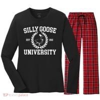 Silly Goose University Silly Goose Meme Women's Long Sleeve Flannel Pajama Set  thumb 0