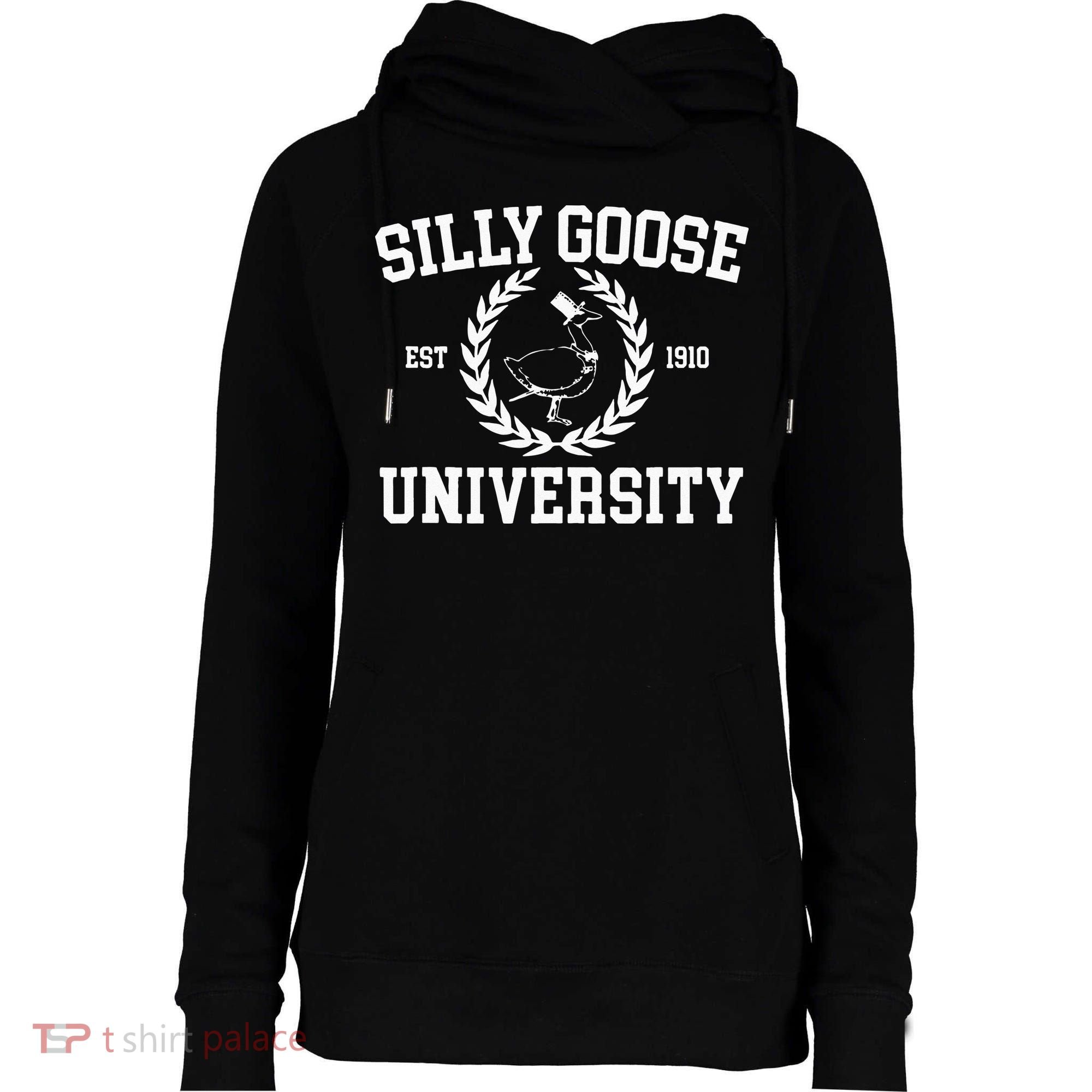Silly Goose University Silly Goose Meme Womens Funnel Neck Pullover Hood