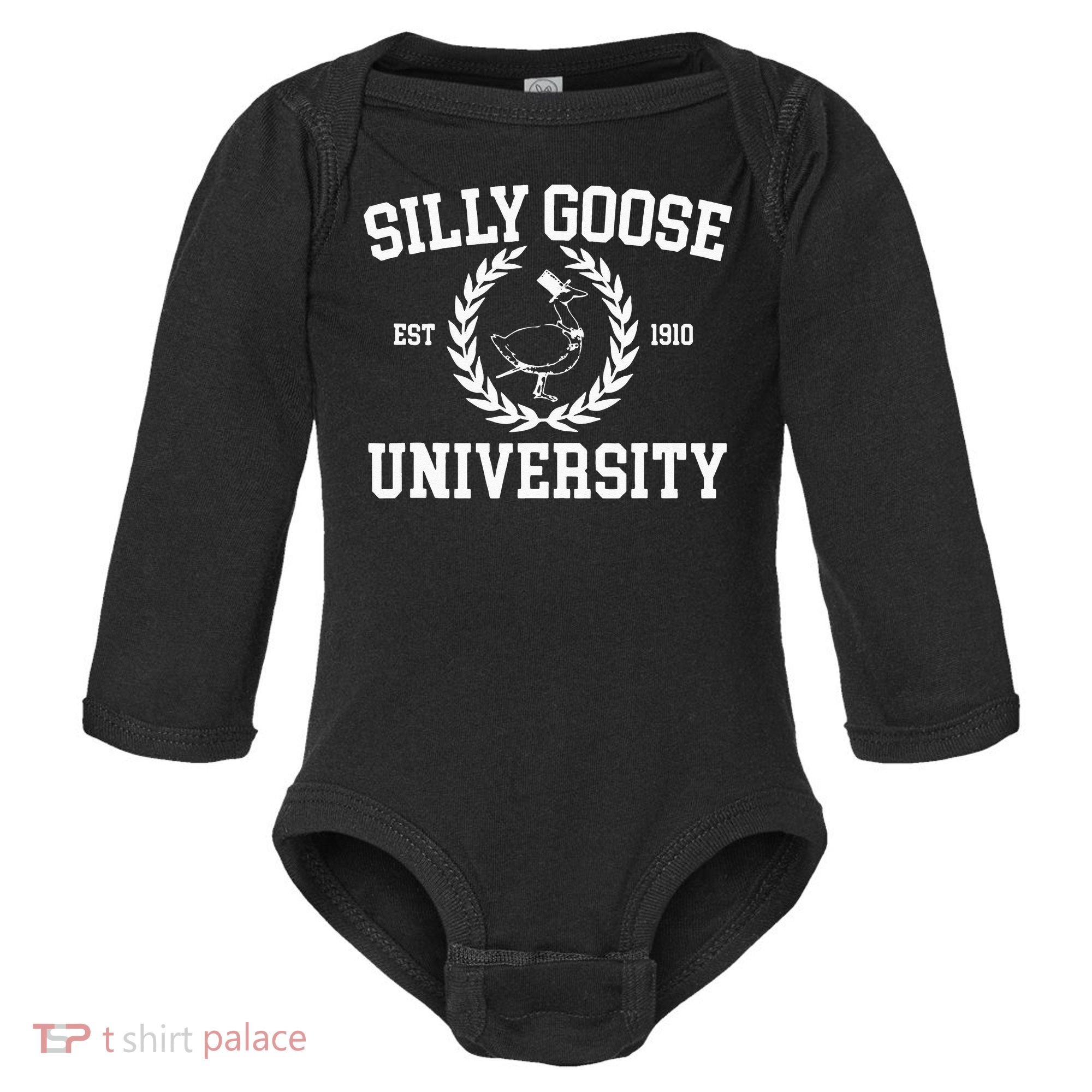 Silly Goose University Silly Goose Meme Baby Long Sleeve Bodysuit