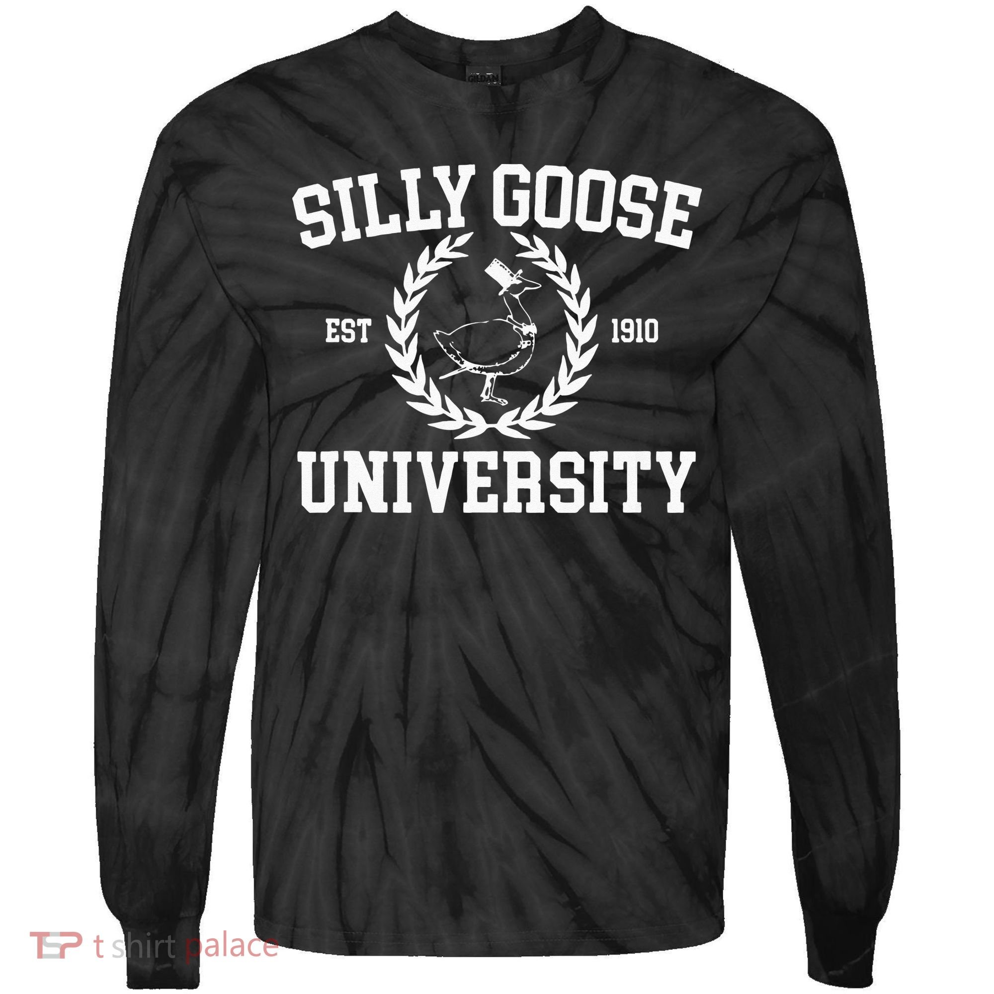 Silly Goose University Silly Goose Meme Tie-Dye Long Sleeve Shirt