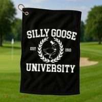 Silly Goose University Silly Goose Meme Golf Towel thumb 1