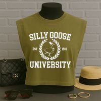 Silly Goose University Silly Goose Meme Garment-Dyed Women's Muscle Tee thumb 3