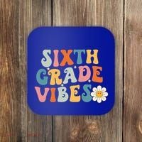 Sixth Grade Vibes 6th Grade Team Retro 1st Day Of School Coaster thumb 0