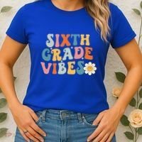 Sixth Grade Vibes 6th Grade Team Retro 1st Day Of School Women's T-Shirt thumb 2