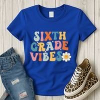 Sixth Grade Vibes 6th Grade Team Retro 1st Day Of School Women's T-Shirt thumb 3