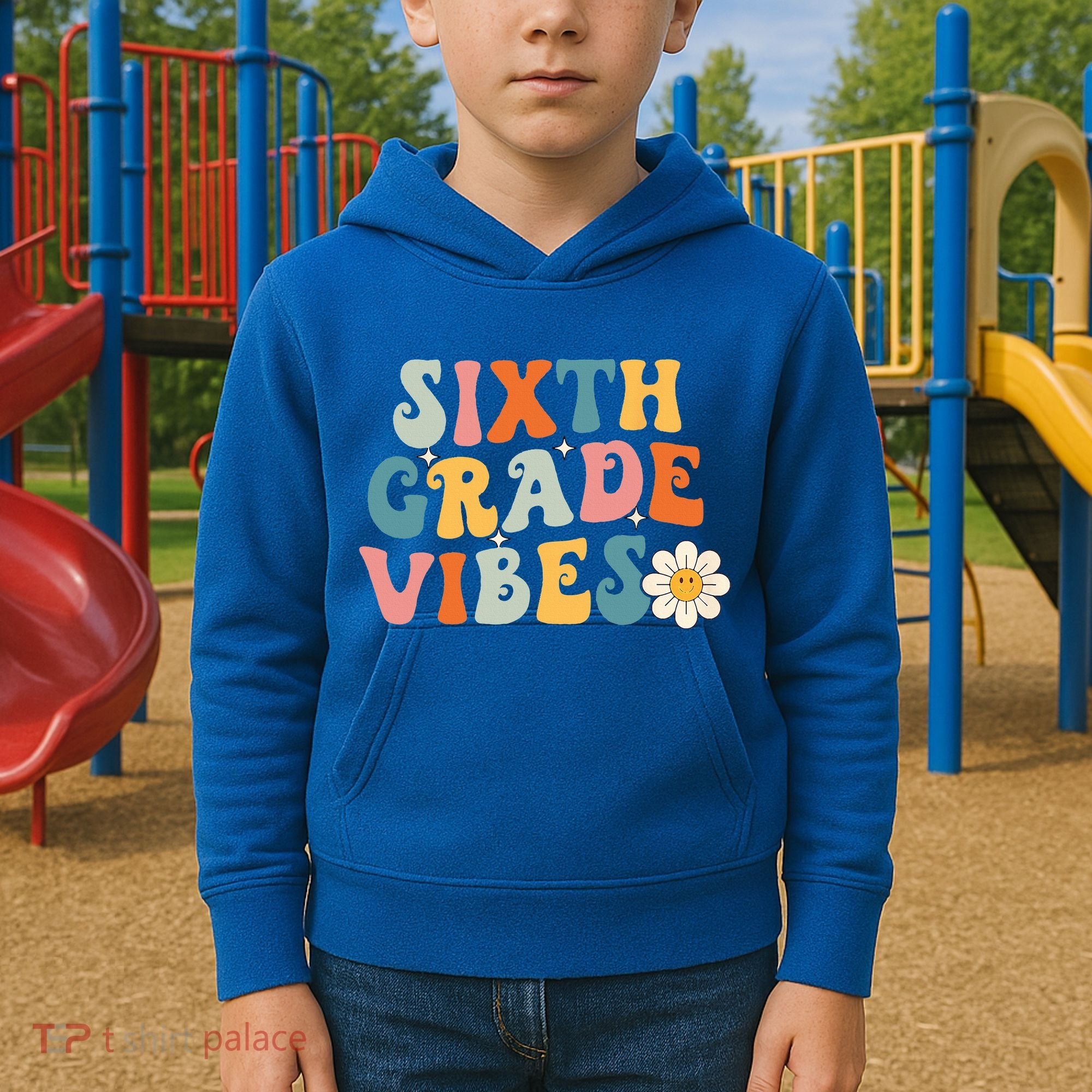 Sixth Grade Vibes 6th Grade Team Retro 1st Day Of School Kids Hoodie