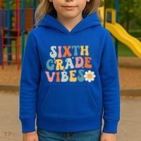 Sixth Grade Vibes 6th Grade Team Retro 1st Day Of School Kids Hoodie thumb 3