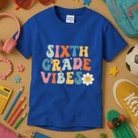 Sixth Grade Vibes 6th Grade Team Retro 1st Day Of School Kids T-Shirt thumb 3