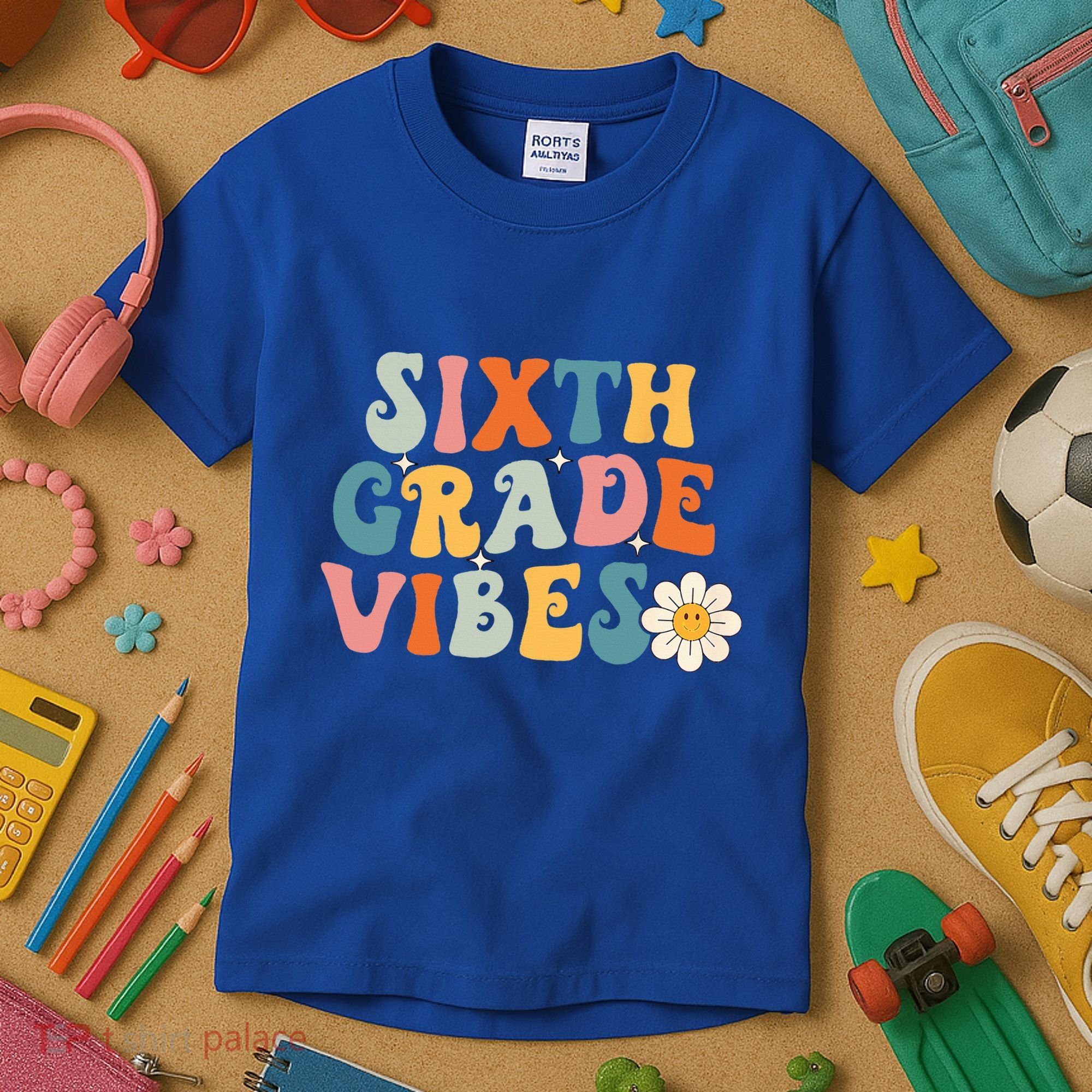 Sixth Grade Vibes 6th Grade Team Retro 1st Day Of School Kids T-Shirt