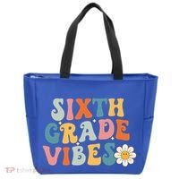 Sixth Grade Vibes 6th Grade Team Retro 1st Day Of School Tote Bag thumb 0