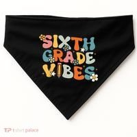 Sixth Grade Vibes Back To School Retro 6th Grade Teachers USA-Made Doggie Bandana thumb 0