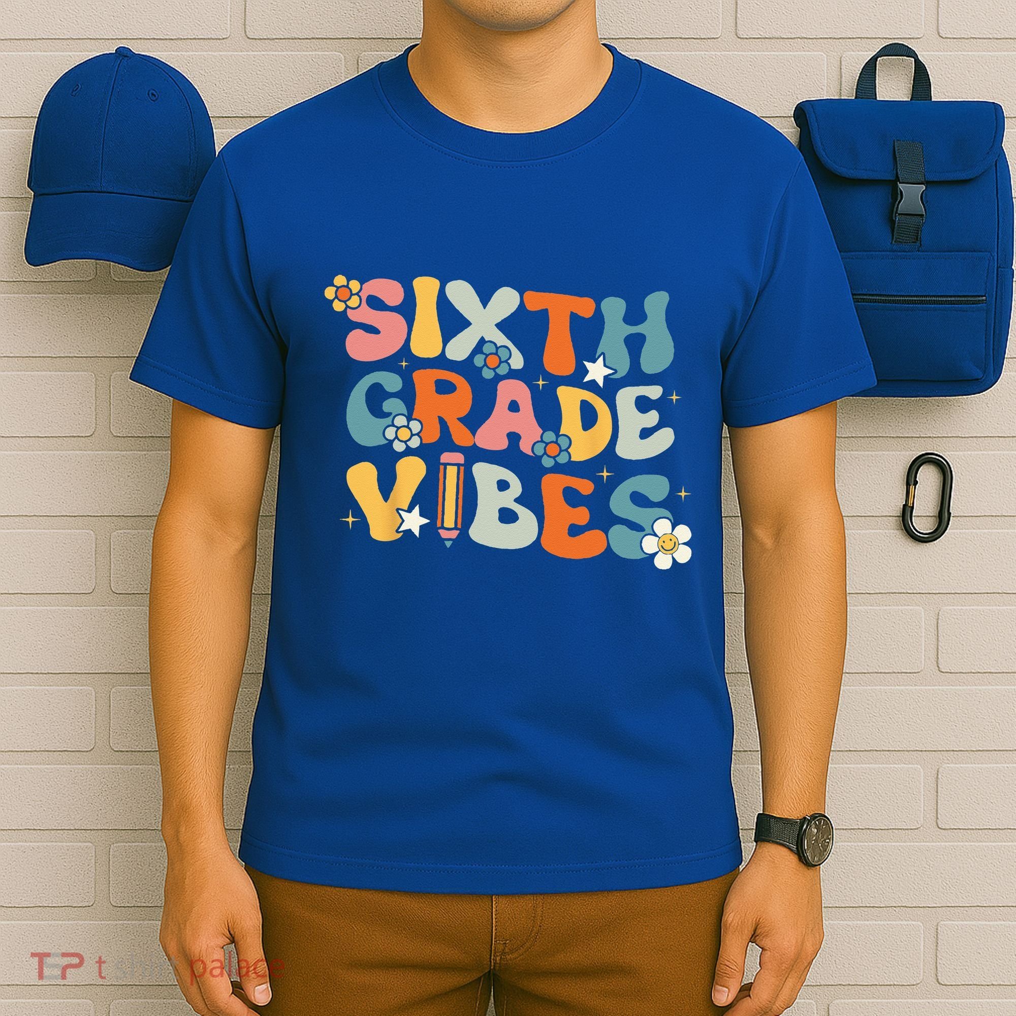 Sixth Grade Vibes Back To School Retro 6th Grade Teachers T-Shirt