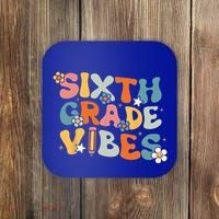 Sixth Grade Vibes Back To School Retro 6th Grade Teachers Coaster thumb 0