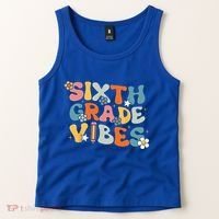 Sixth Grade Vibes Back To School Retro 6th Grade Teachers Tank Top thumb 2