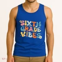 Sixth Grade Vibes Back To School Retro 6th Grade Teachers Tank Top thumb 3