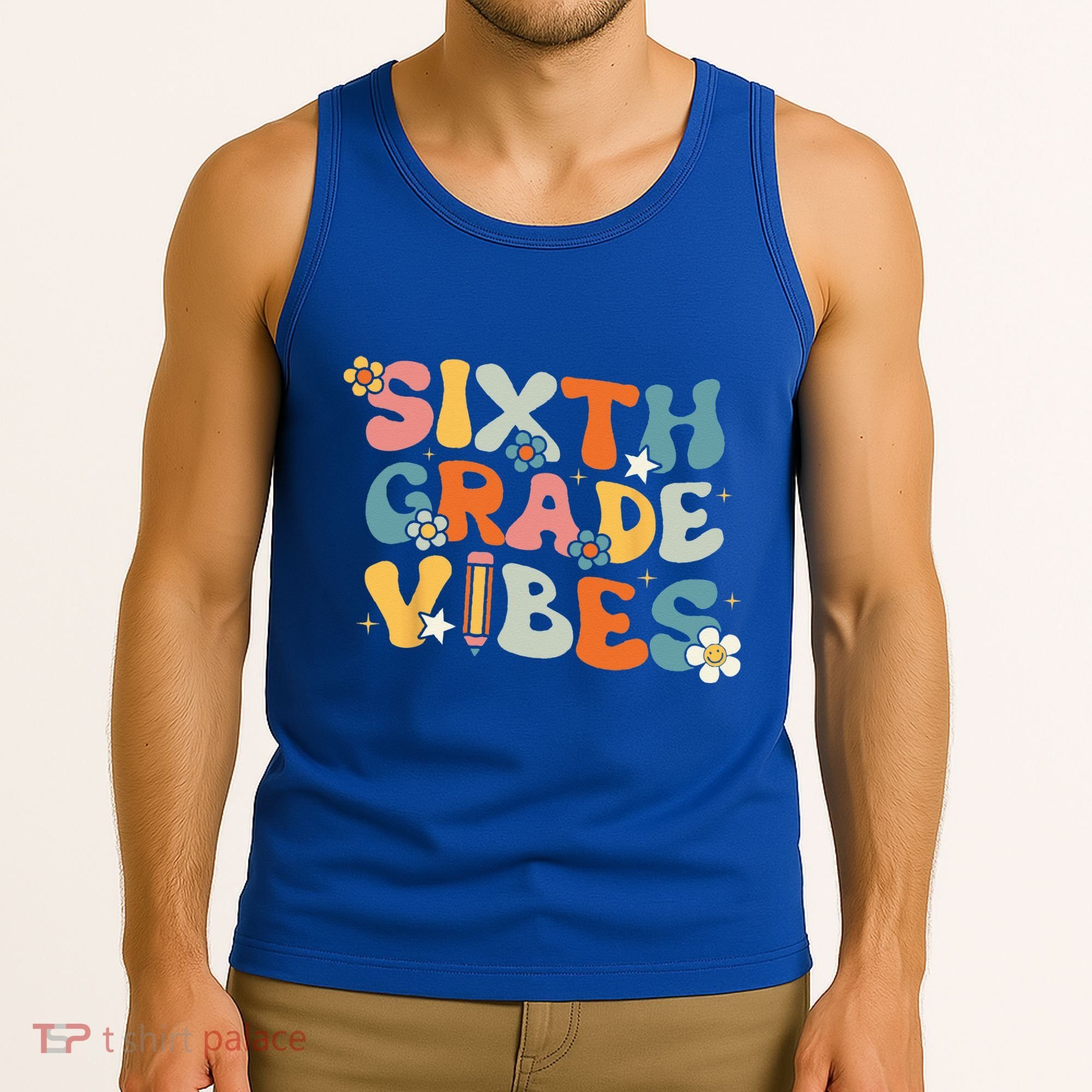 Sixth Grade Vibes Back To School Retro 6th Grade Teachers Tank Top