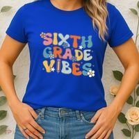Sixth Grade Vibes Back To School Retro 6th Grade Teachers Women's T-Shirt thumb 2