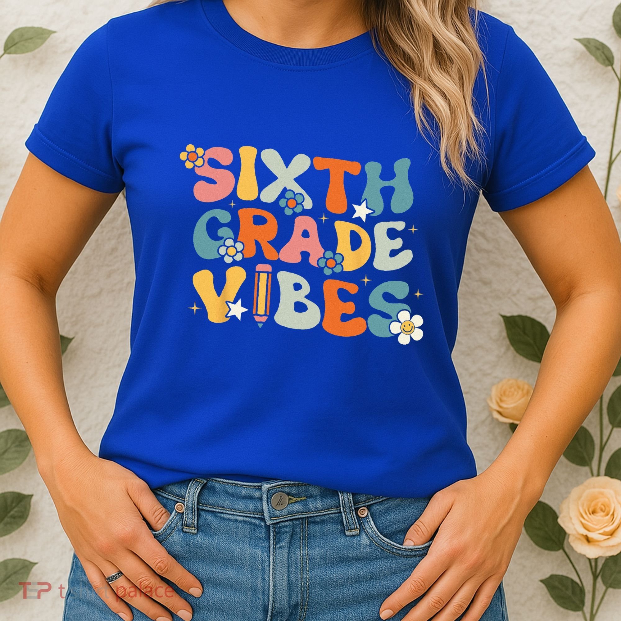 Sixth Grade Vibes Back To School Retro 6th Grade Teachers Women's T-Shirt