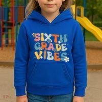 Sixth Grade Vibes Back To School Retro 6th Grade Teachers Kids Hoodie thumb 3