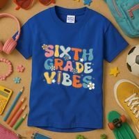 Sixth Grade Vibes Back To School Retro 6th Grade Teachers Kids T-Shirt thumb 3