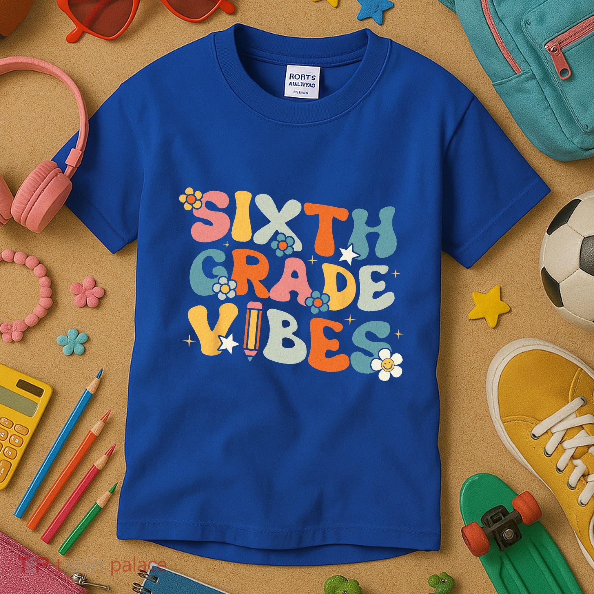 Sixth Grade Vibes Back To School Retro 6th Grade Teachers Kids T-Shirt