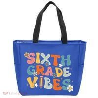 Sixth Grade Vibes Back To School Retro 6th Grade Teachers Tote Bag thumb 0
