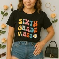 Sixth Grade Vibes Retro 6th Grade Team 1st Day Of School Comfort Colors Boxy T-Shirt thumb 2