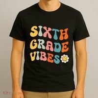 Sixth Grade Vibes Retro 6th Grade Team 1st Day Of School T-Shirt thumb 3