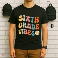 Sixth Grade Vibes Retro 6th Grade Team 1st Day Of School T-Shirt thumb 6