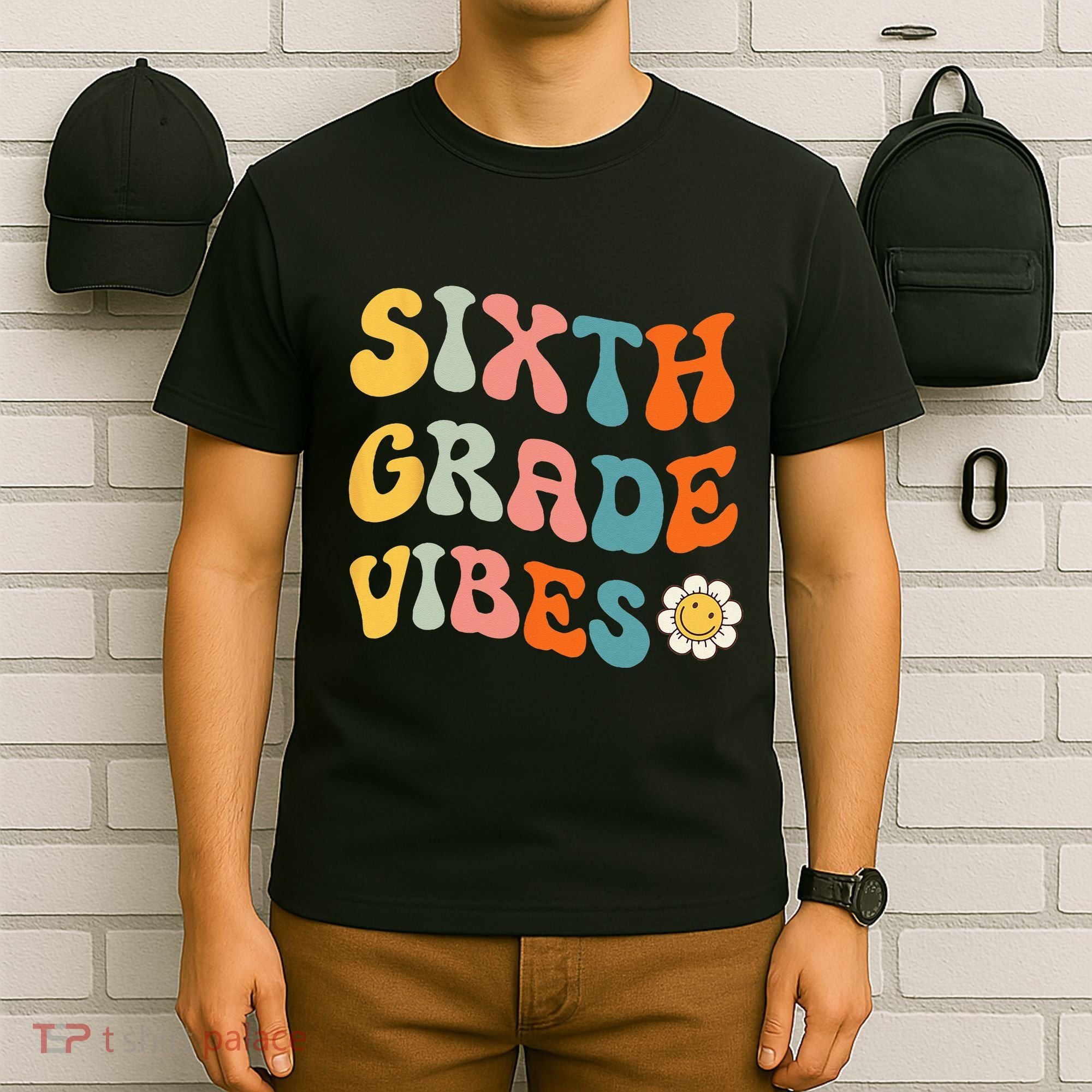 Sixth Grade Vibes Retro 6th Grade Team 1st Day Of School T-Shirt