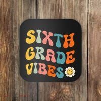 Sixth Grade Vibes Retro 6th Grade Team 1st Day Of School Coaster thumb 0