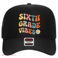 Sixth Grade Vibes Retro 6th Grade Team 1st Day Of School Hat thumb 0