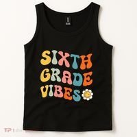 Sixth Grade Vibes Retro 6th Grade Team 1st Day Of School Tank Top thumb 2