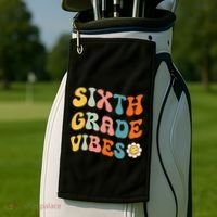 Sixth Grade Vibes Retro 6th Grade Team 1st Day Of School Golf Towel thumb 2
