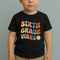 Sixth Grade Vibes Retro 6th Grade Team 1st Day Of School Toddler T-Shirt thumb 2