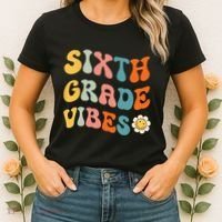 Sixth Grade Vibes Retro 6th Grade Team 1st Day Of School Women's T-Shirt thumb 2