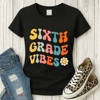 Sixth Grade Vibes Retro 6th Grade Team 1st Day Of School Women's T-Shirt thumb 3