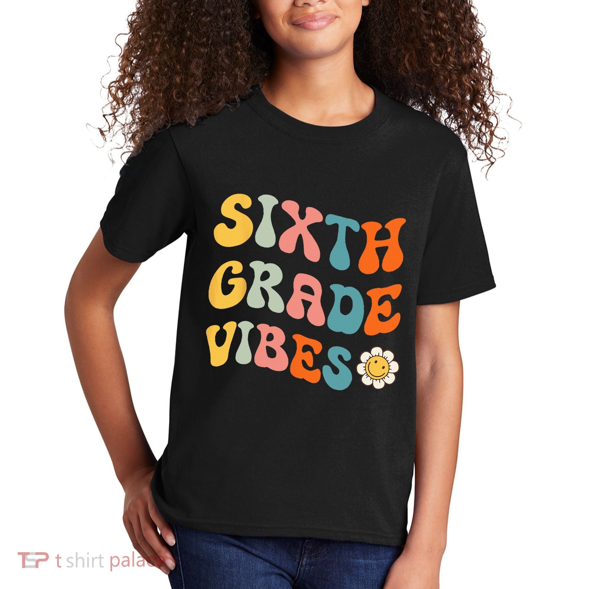 Sixth Grade Vibes Retro 6th Grade Team 1st Day Of School Kids T-Shirt