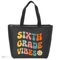 Sixth Grade Vibes Retro 6th Grade Team 1st Day Of School Tote Bag thumb 0